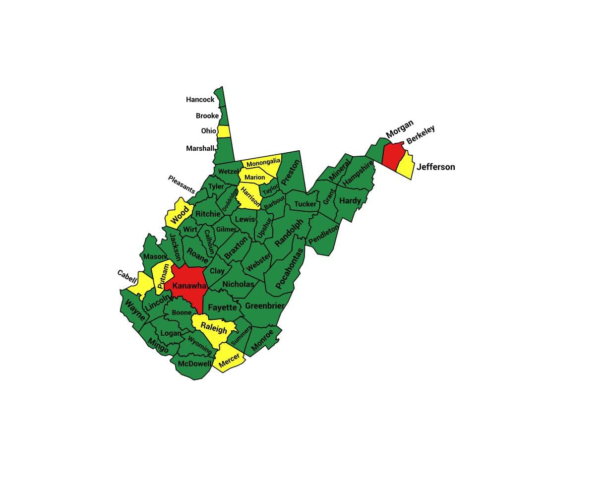 Seth Keshel County Trend Map for West Virginia