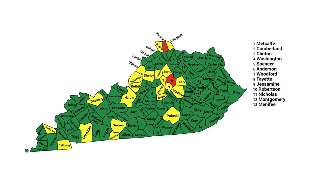 Seth Keshel County Trend Map for Kentucky
