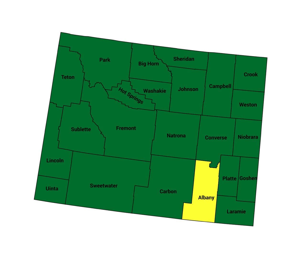 Seth Keshel County Trend Map for Wyoming