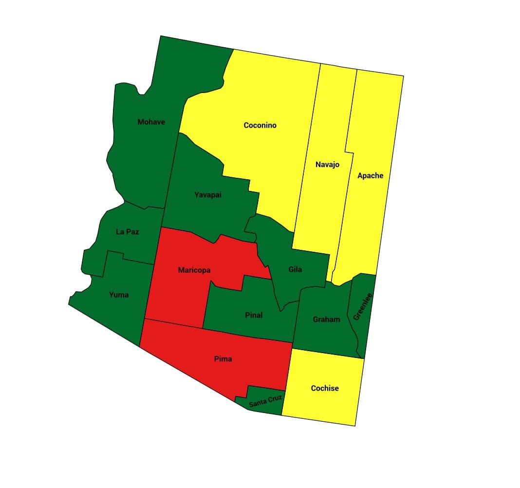 Seth Keshel County Trend Map for Arizona