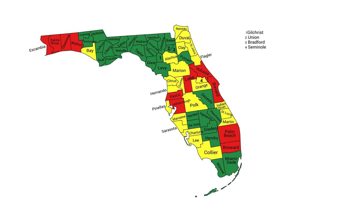 Seth Keshel County Trend Map for Florida
