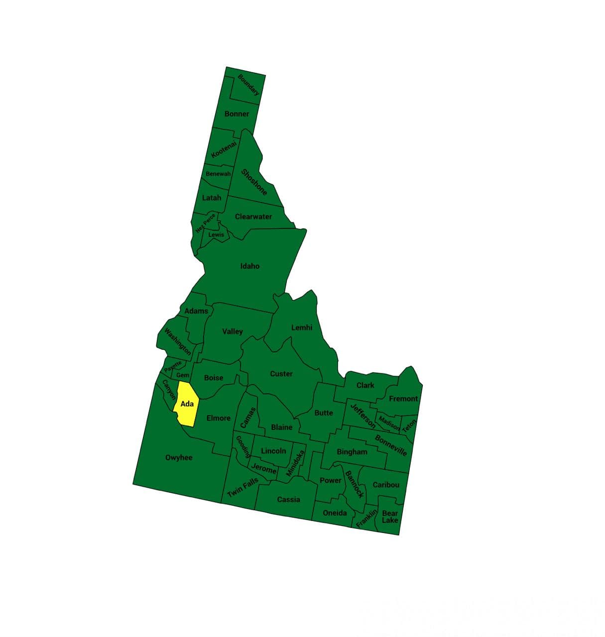 Seth Keshel County Trend Map for Idaho