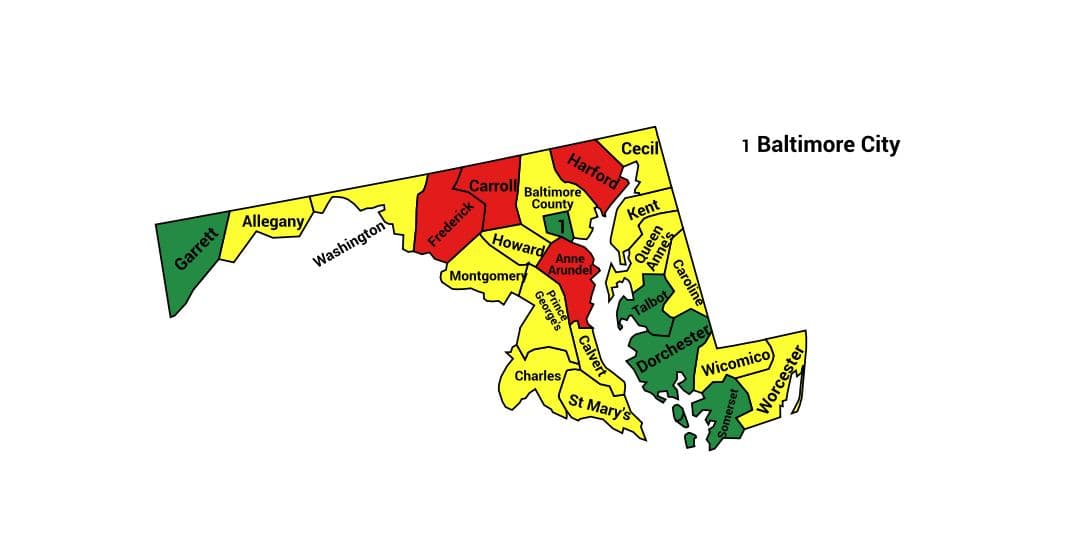 Seth Keshel County Trend Map for Maryland