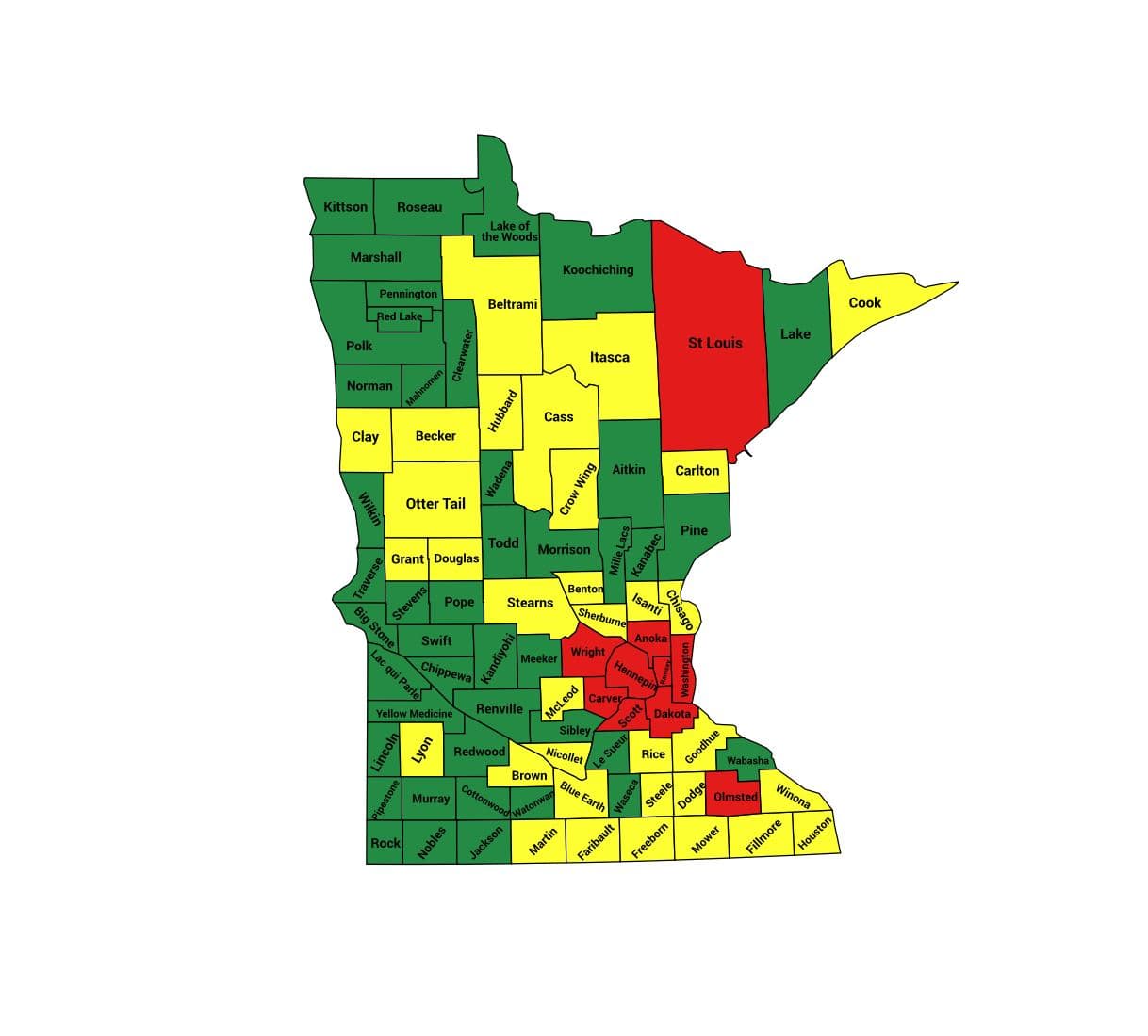 Seth Keshel County Trend Map for Minnesota