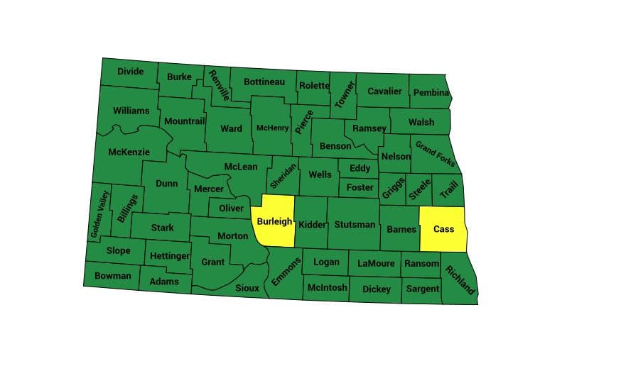 Seth Keshel County Trend Map for North Dakota