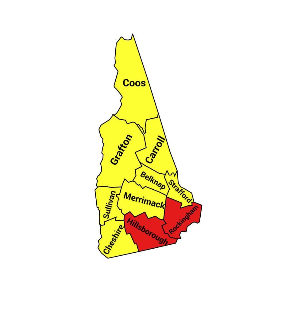 Seth Keshel County Trend Map for New Hampshire