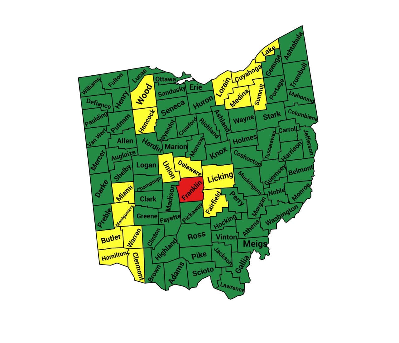 Seth Keshel County Trend Map for Ohio