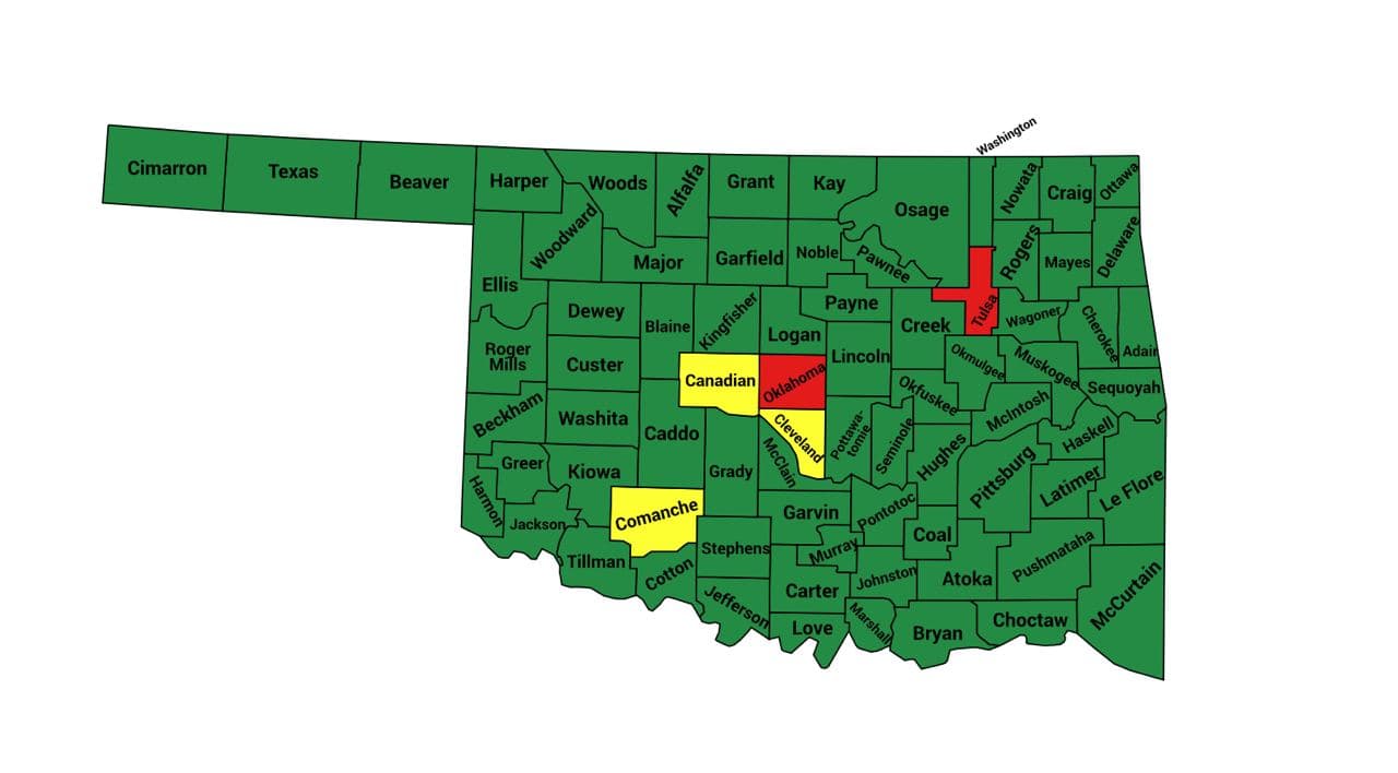 Seth Keshel County Trend Map for Oklahoma
