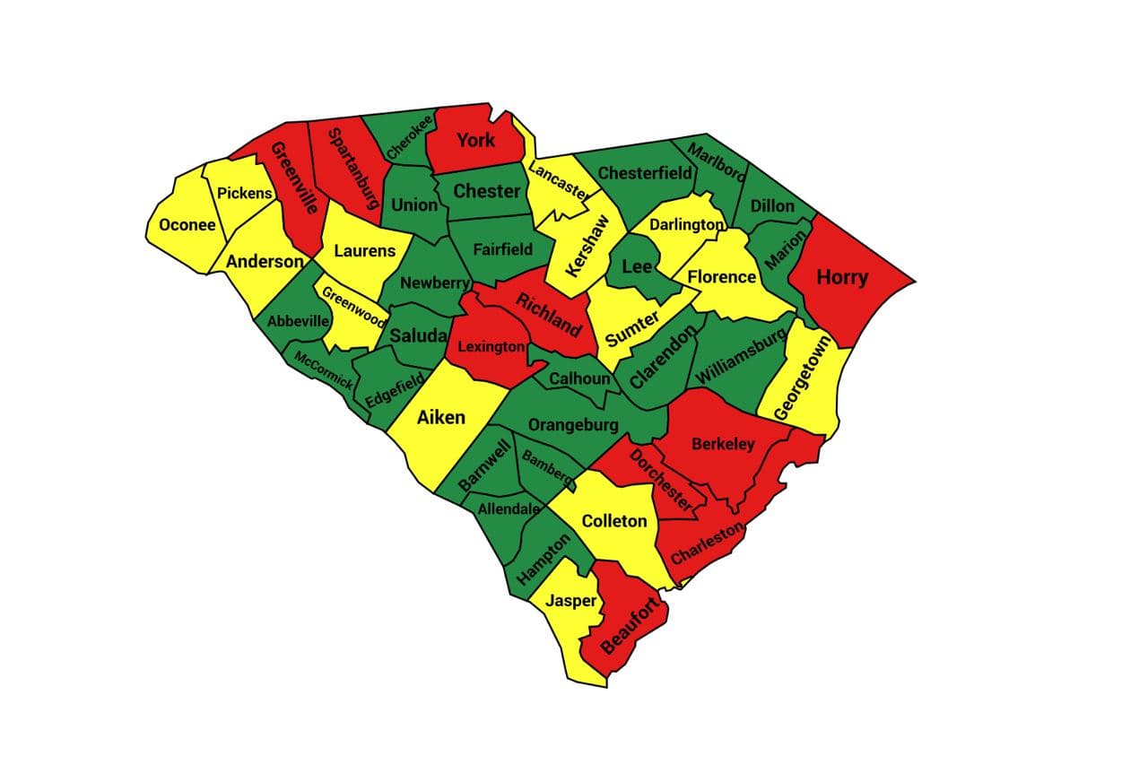 Seth Keshel County Trend Map for South Carolina