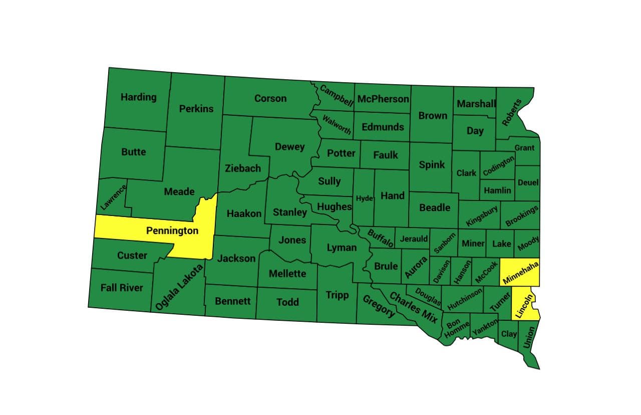 Seth Keshel County Trend Map for South Dakota