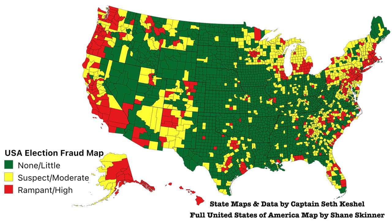 USA Election Fraud Map