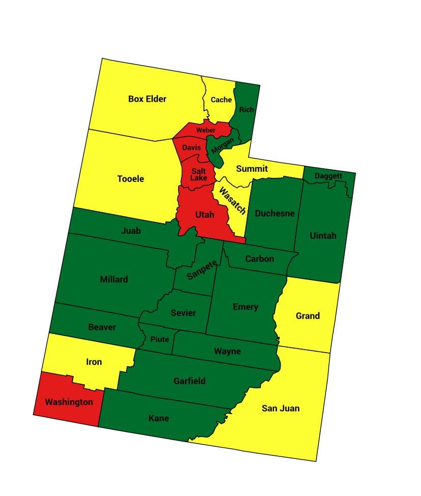 Seth Keshel County Trend Map for Utah