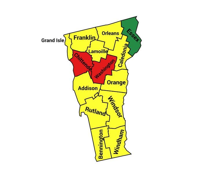 Seth Keshel County Trend Map for Vermont