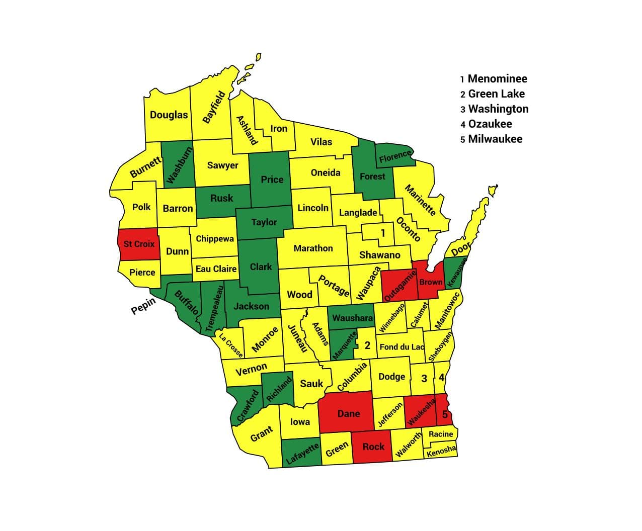 Seth Keshel County Trend Map for Wisconsin